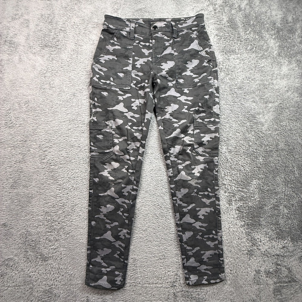 Banana Republic Dark Gray Camo Pants Skinny Leg Womens 0 26x28 Stretch Fit